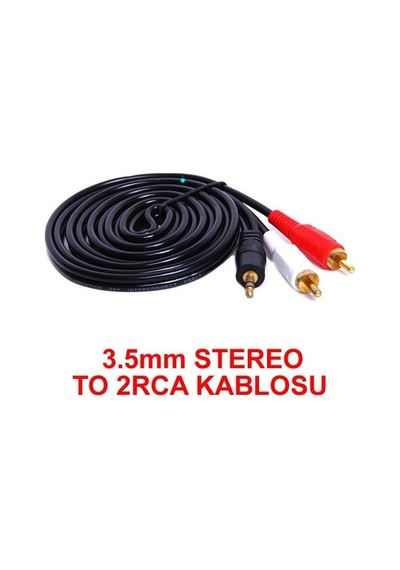 3.5Mm Stereo To 2Rca Kablosu Aux Tos Ses 1.5 Metre Kablo Sound Audio