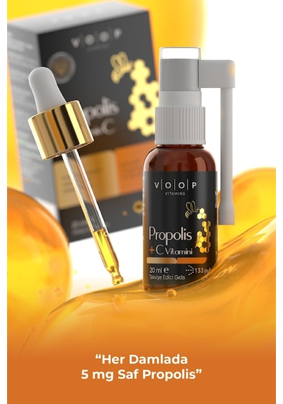 Voop Propolis C Vitamini Damlalıklı Sprey Takviye Edici Gıda 20 ML