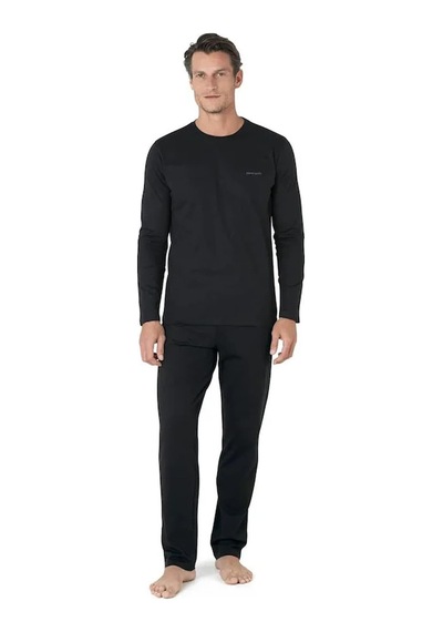 Pierre Cardin Erkek 3'lü Pijama Set Takım Siyah