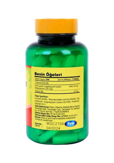 Vitapol Magnezyum Sitrat B6 100 Tablet 3 Adet