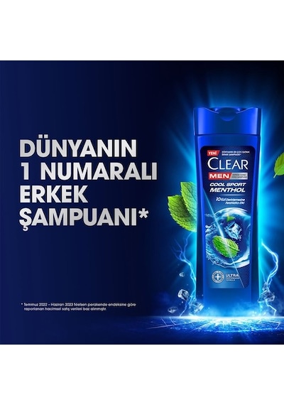 Clear Men Kepeğe Karşı Etkili Şampuan Cool Sport Menthol 350 Ml Yeni Ambalaj