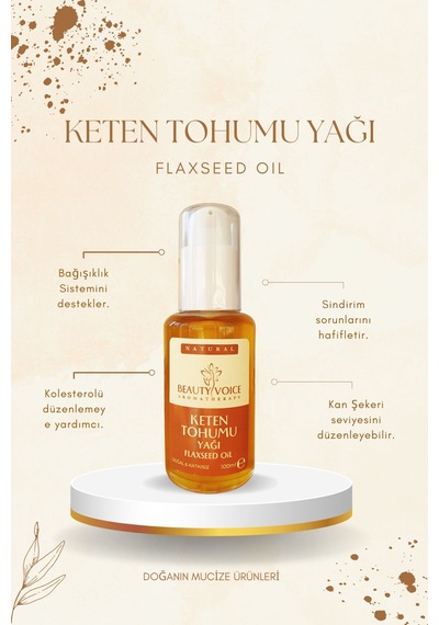 Beauty Voice Katkısız Keten Tohumu Yağı Losyon Şişe 100 ML