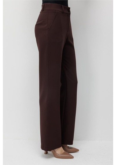 Mizalle Basic Double Klasik Kahve Pantolon Kahverengi