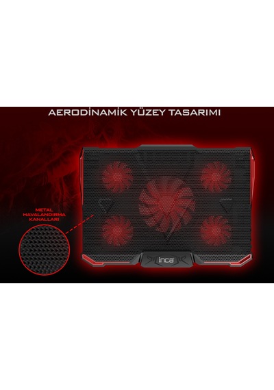 Inca INC-611 GMS Arrax 5 Fanlı 13" - 17" Gaming Notebook Soğutucu