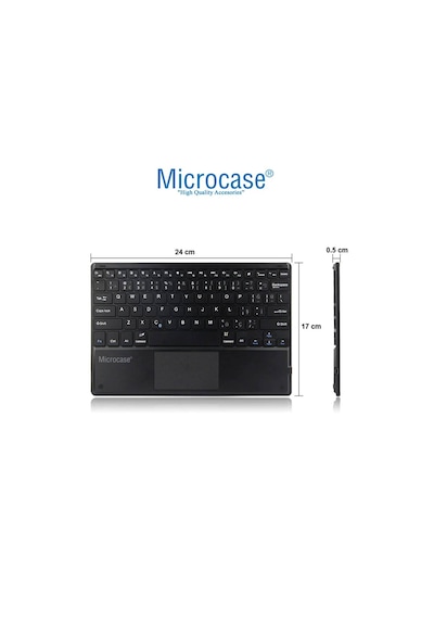 Microcase Apple Uyumlu iPad Pro 11 2025 İçin Bluetooth Touchpad Klavye Tr Sticker +bluetooth Mouse+tablet Standı- Al2766 Lazer