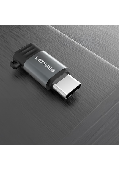 Lenyes Ax111 Lightning To Type-c Çevirici Otg Adaptör Siyah Siyah