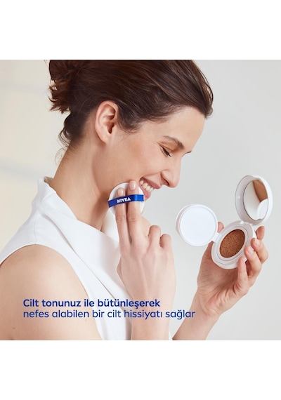 Nivea Cellular Expert Finish 3 in1 Cushion Renkli Yüz Bakım Kremi 02 Orta Ton 15 ML