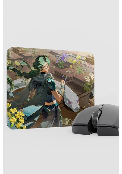 Baizhu Genshin Impact Anime Gacha V4 - 22x18 Gaming Mouse Pad Fare Altlığı