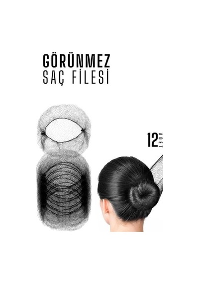 Mey İthalat Siyah Saç Filesi Görünmez 12 Adet Çok Renkli