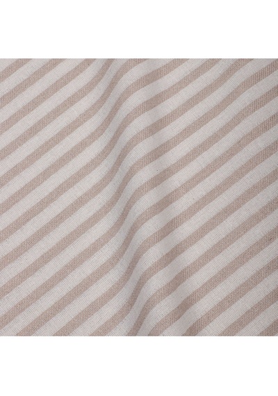 Bej Çizgili Keten Kumaş - Yıkanmış Kumaş 100x230cm Renkli