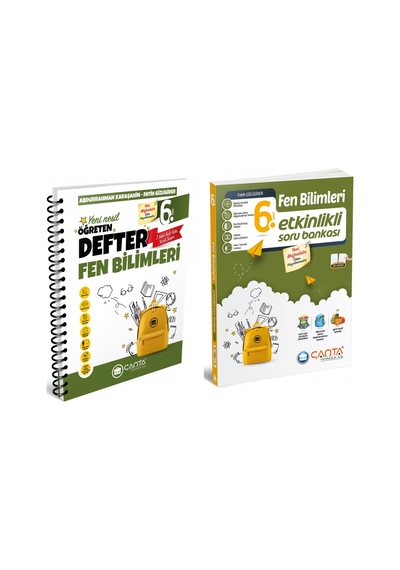 Çanta 6. Sınıf Fen Bilimleri Öğreten Defter + Etkinlikli Kazanım Soru Bankası Seti Çanta Yayınları
