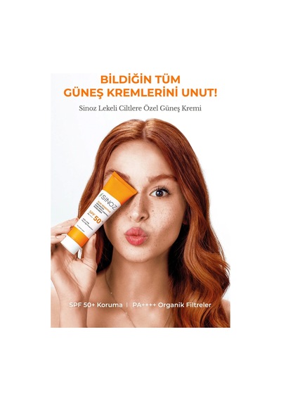 Sinoz Spf 50 Leke Karşıtı Aydınlatıcı Etkili Yüksek Koruyucu Niacinamide İçeren Yüz Güneş Kremi 50 ML