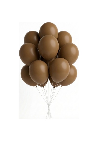Pastel Balon 11 İnc 28 Cm Doğum Günü Parti Malzemeleri 10 Adet Kahverengi