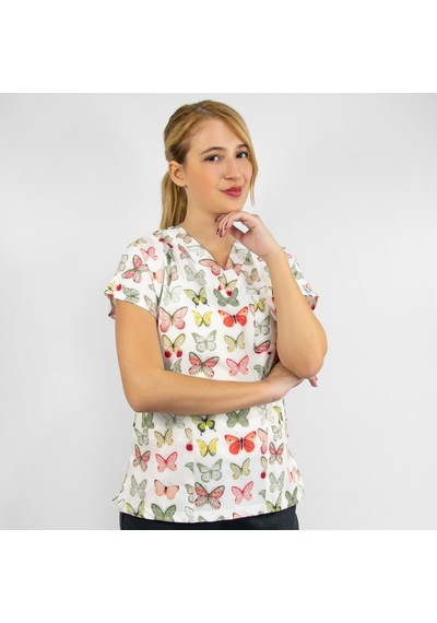 Likralı Yeşil Kelebek Desenli Alt Üst Takım