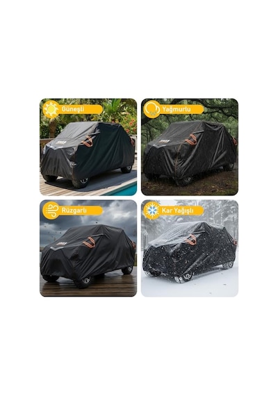 Haegs Utv Brandası, Utv Koruma Kılıfı, Örtüsü, Ağır Hizmet Tipi, Su Geçirmez, 4 Mevsim Koruma, Çift Sıra Koltuklu 4-6 Kişilik Plus İçin Xl-420-175-190cm Siyah