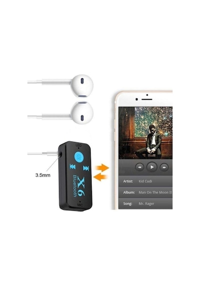 Bluetooth Müzik Alıcısı 3.5 Mm Aux Adaptör Araç Kiti 3in1 - Cyber An-6999 X6