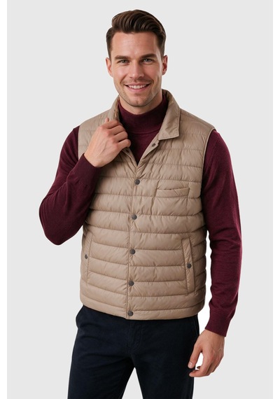 Rizzup Erkek Slim Fit Su Ve Rüzgar Geçirmez Taba Şişme Yelek Dik Yaka Çıtçıtlı 2701708