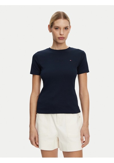 Tommy Hilfiger Logo Nakışlı Kadın T-shirt Lacivert