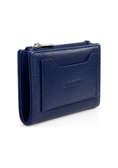 Sanmorris Unisex Fermuarlı Kartlık Çok Gözlü Kompakt Cüzdan S-2006 Lacivert