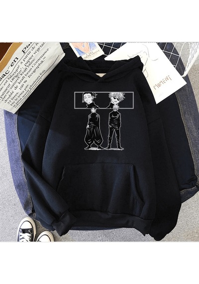 Jujutsu Kaisen Geto Ve Gojo Kapşonlu Sweatshirt 001