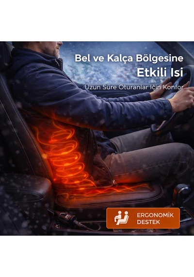 Coofbe Tüm Araçlara Uyumlu 12w Araç Koltuk Isıtma Minderi 65 C Araç Koltuk Isıtmalı Koltuk Kılıfı 1