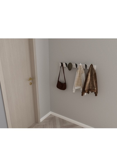Hepsi3boyutlu Modern Duvar & Kapı Kanca Askılık - 7 Adet Siyah Kanca Askılık - Model No : 5 Siyah