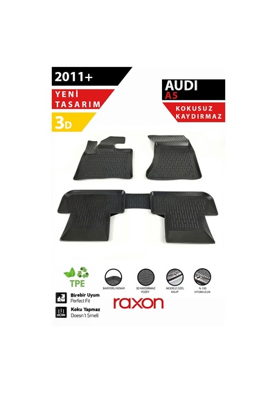 Audi A5 2011+ 3d Havuzlu Paspas Tam Uyumlu Su Geçirmez, Kaymaz