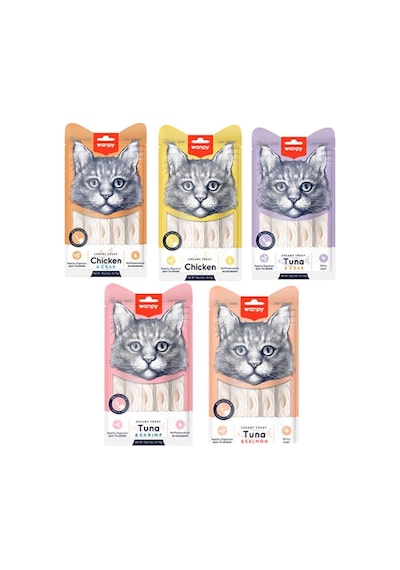 Wanpy Karışık 5 Lezzetli Krema Kedi Ödülü 25'li 14 G