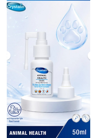 Crystalin Animal Health 50 Ml Kedi Köpek Göz & Kulak Care Damlası Hipokloröz Asit Hocl