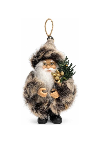 Yılbaşı Ağacı Süsü Gri Noel Baba 13 Cm Diğer