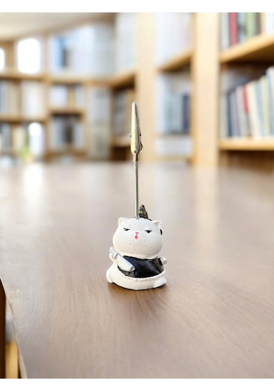 Tekli Japonya Şans Kedileri Kawaii Fotoğraf Ve Not Tutucu - Ofis Masa Not Tutacağı Siyah Kıyafetli