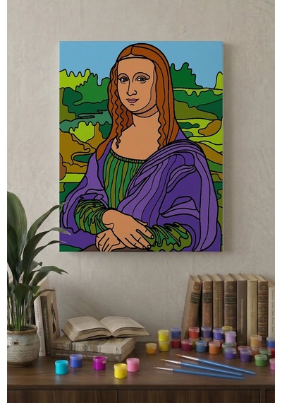 Mona Lisa Desenli Mandala Tuval Boyama Seti 40x50 Cm