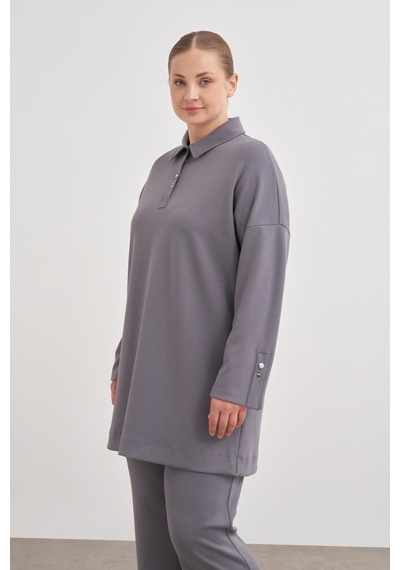 Aker 24aw15782112 Büyük Beden Sweatshırt 24aw15782112 012 Gri Gri