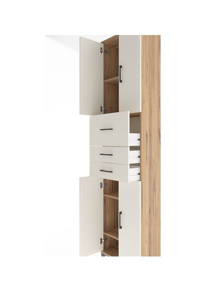 Arges Dolap 5 Raflı Tek Çekmeceli 4 Kapaklı 60x30x243 Çam-aytaşı Atlas Çam