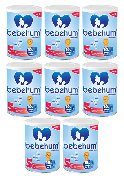 Bebehum 5 Numara Teneke Devam Sütü 2 Yaş+ 400 gr x 8 Adet