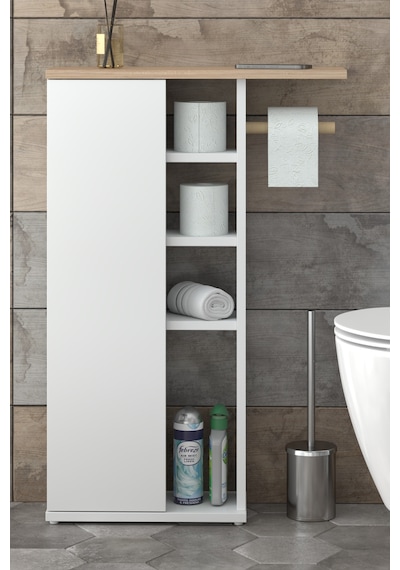 Dar Alanlar İçin Çok Amaçlı Klozet Yanı Banyo Dolabı - Raflı Kapaklı Tuvalet Kağıdı Askılı- Beyaz Ahşap - Beyaz Dar Alanlar İçin Çok Amaçlı Klozet Yanı Banyo Dolabı - Raflı Kapaklı Tuvalet Kağıdı Askılı- Beyaz Ahşap - Beyaz