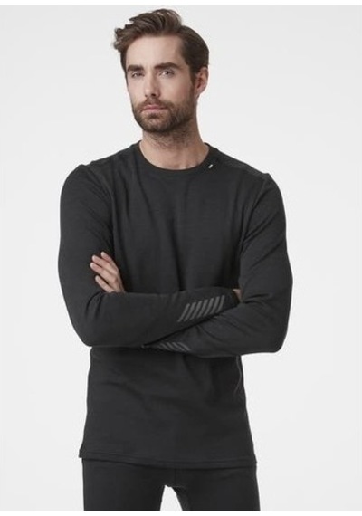 Helly Hansen Lifa Merino Midweight Crew Erkek Sweat İçlik Üst Siyah Hha.49364-990 001