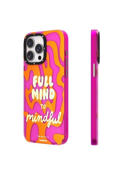 Apple Uyumlu iPhone 15 Pro Kılıf Yazı Desenli Youngkit Mindfullness Serisi Kapak Mavi