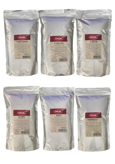 Orçel Portakal + Limon + Kuşburnu + Kivi + Elma + Karadut Aromalı Toz 6 x 1 KG