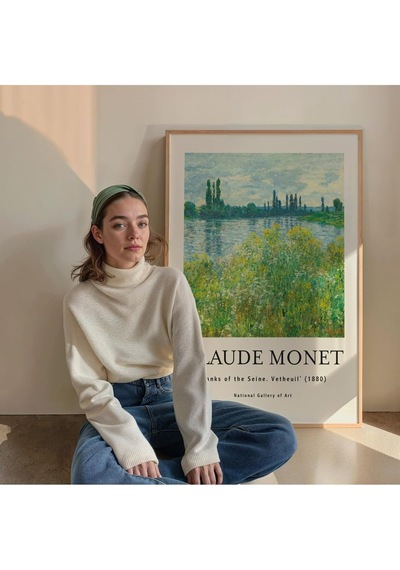 Lexroo Monet Çerçevesiz Poster, Modern Dekoratif Çerçevesiz Poster, Tablo, Monet-7, 30 X 40