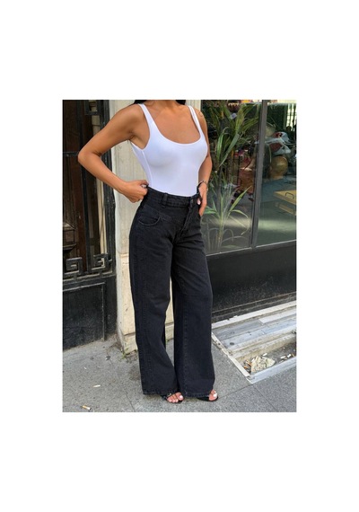 Zdnjeans Kadın Yüksek Bel Palazzo Jeans Pantolon Mavi