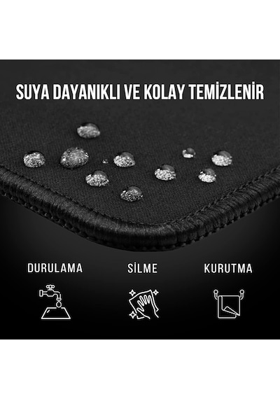 Klasse Pro Black Edition - Dikişli Kenar 70x30, 90x40, 100x50 Ve 120x60 Cm Oyuncu Gaming Mouse Pad Siyah, 120x60 Cm