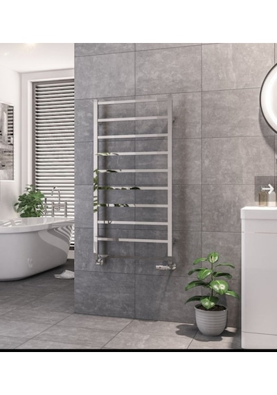 İngiliz Model 50x80 Krom Paslanmaz Termostatlı Elektrikli Havlupan Radyatör Isıtıcı