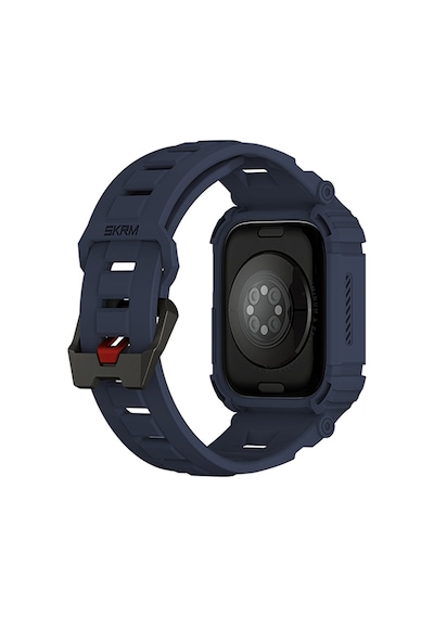Watch 7 45mm Uyumlu 2in1 Tpu Kasa Koruyuculu Silikon Kordon Skinarma Mecha Lacivert