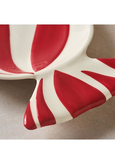 Karaca New Year Yılbaşı Candy Twist Kayık Tabak 41 Cm Kırmızı