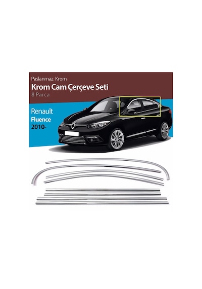 Renault Fluence 8 Parça Tamtur Krom Cam Çıtası