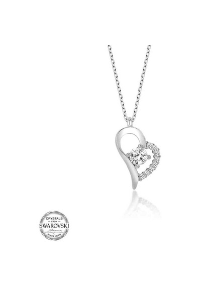 Swarovski Taşlı Gümüş Kalp Tektaş Kadın Kolye (522140234)