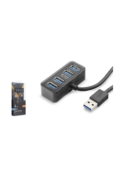 Hadron Hdx7055 İetop Usb Hub 5gbps 4x Usb-a 3.1 2in1 Usb-a-type-c Girişli 4 Port Çoklayıcı Siyah