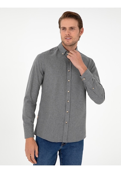 Pierre Cardin Erkek Gri Gömlek Desenli 50298570-vr024 Gri