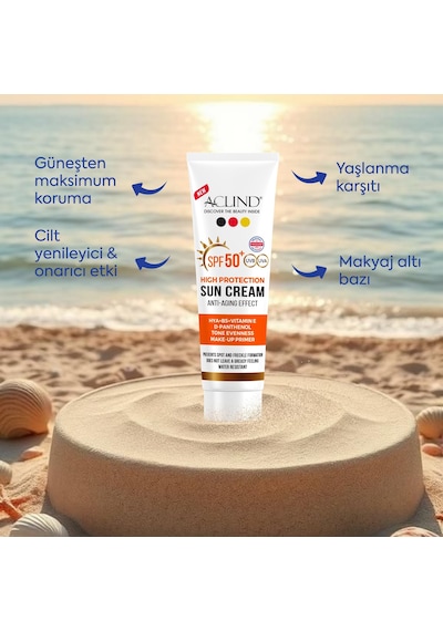 Aclind Leke Karşıtı Spf 50+ Güneş Kremi - Cilt Tonu Eşitleyici Ve Nemlendirici Etkili 50 Ml